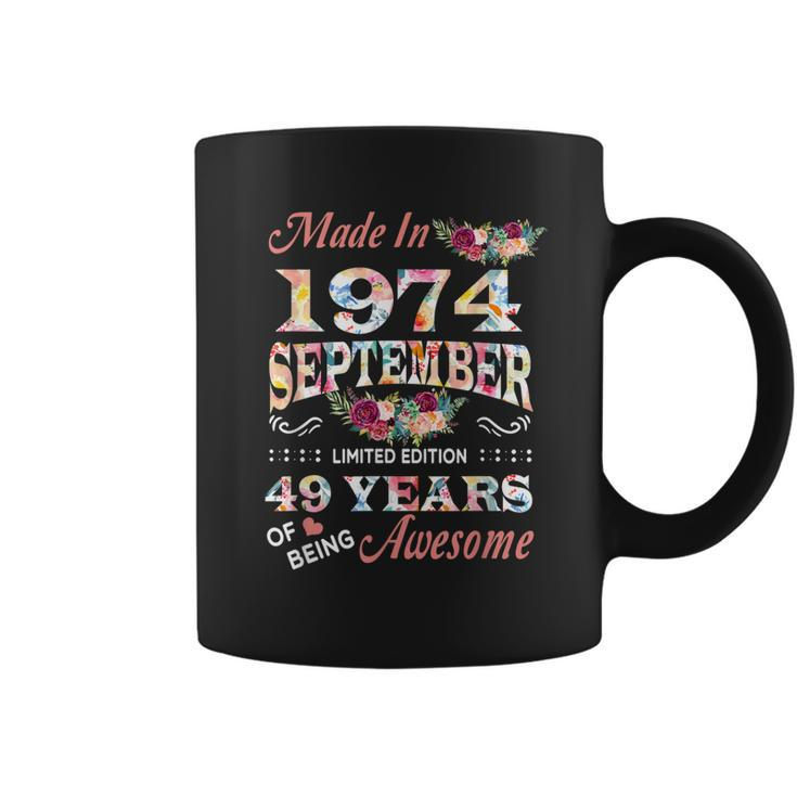 September 1974 Flower 49 Years Of Being Awesome Coffee Mug