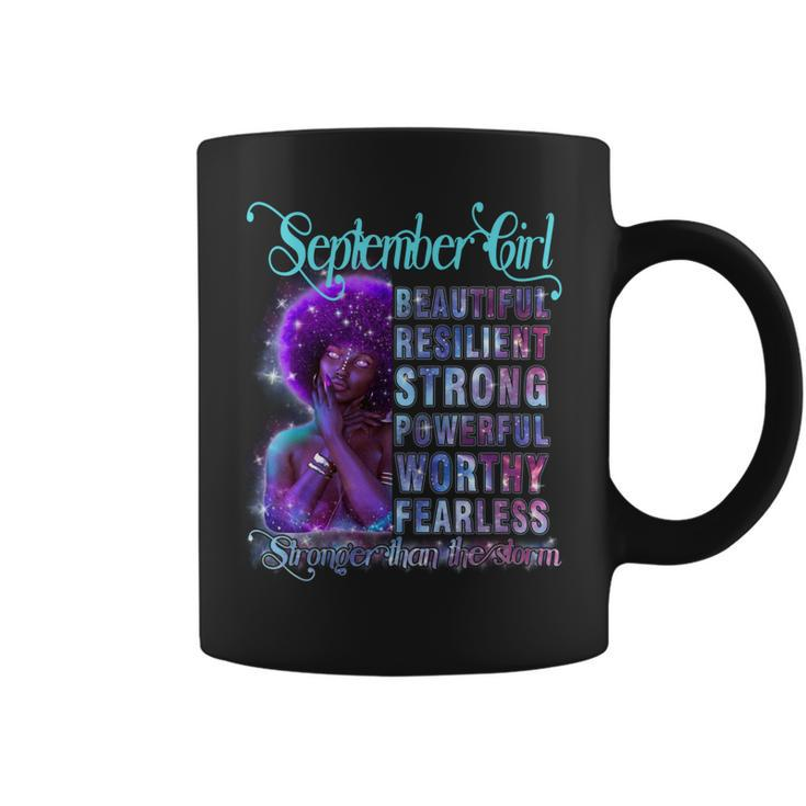 September Queen Beautiful Resilient Strong Powerful Worthy Fearless Stronger Than The Storm Coffee Mug