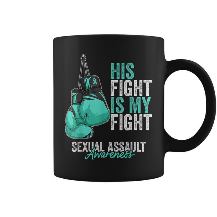 Sexual Assault Awareness Month Boxing Gloves Teal Ribbon  Coffee Mug