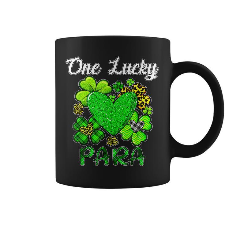 Shamrock Leopard Plaid One Lucky Para St Patricks Day  Coffee Mug