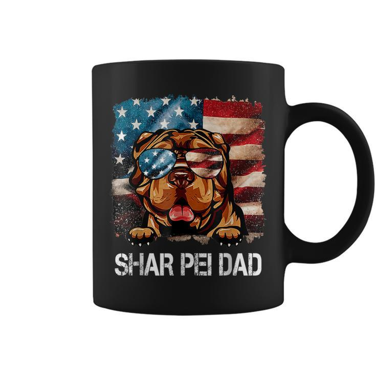 Shar Pei Dad American Flag 4Th Of July Dog Fathers Day Gift For Mens Coffee Mug