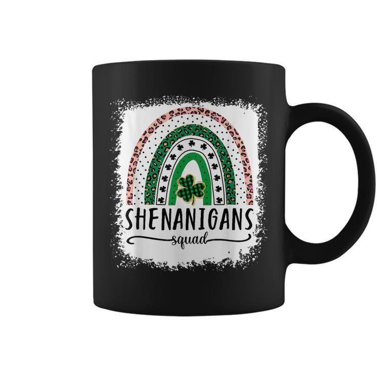 Shenanigans Squad St Patricks Day Rainbow Shamrock Coffee Mug