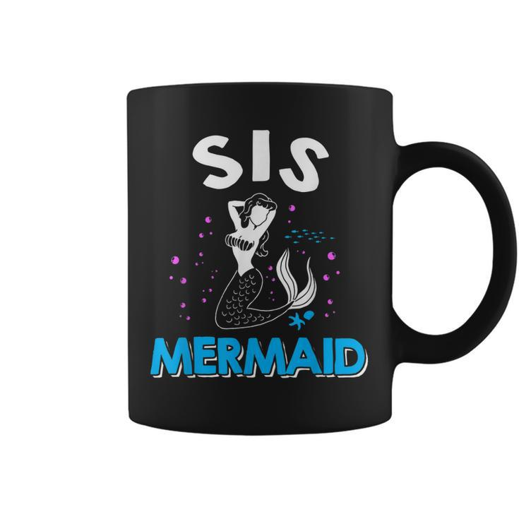 Sis Sister Mermaid Matching Family Coffee Mug