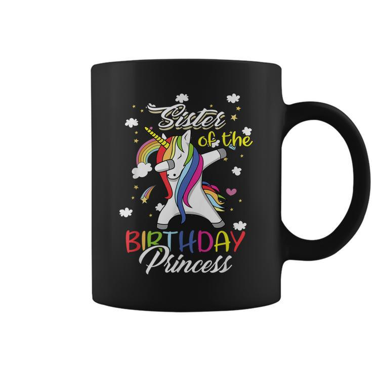 Sister Of A Birthday Princess Unicorn Dabbing Girl Coffee Mug