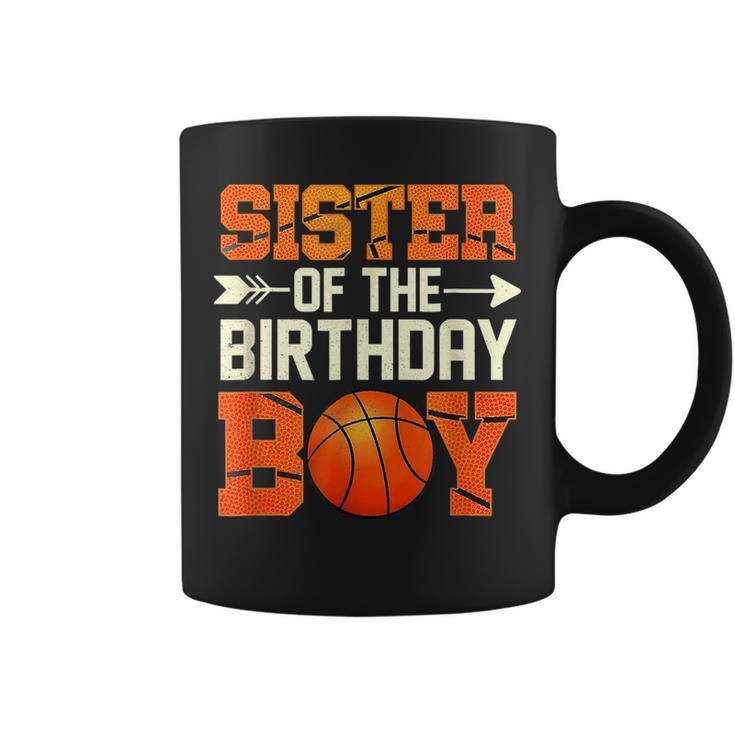 Sister Of The Birthday Boy Basketball Mother Mom Funny  Coffee Mug