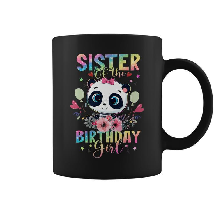 Sister Of The Birthday Girl Panda Bear Floral Pandastic Bday   Coffee Mug