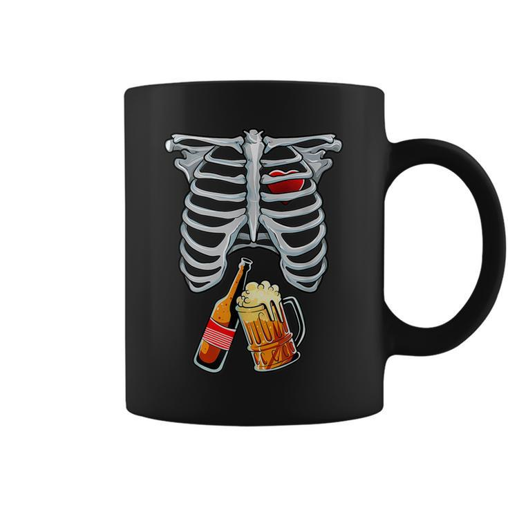 Skeleton Costume Halloween Beer Xray Matching Family Dad Gift For Mens Coffee Mug