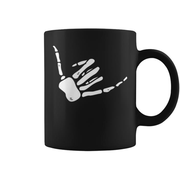 Skeleton Hand Shaka Sign Hang Loose Bones  Coffee Mug