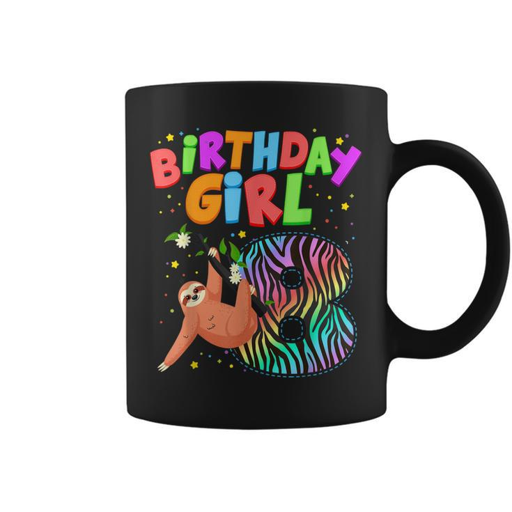 Sloth 8 Year Old Birthday Girls Matching Family Cute Sloth  Coffee Mug