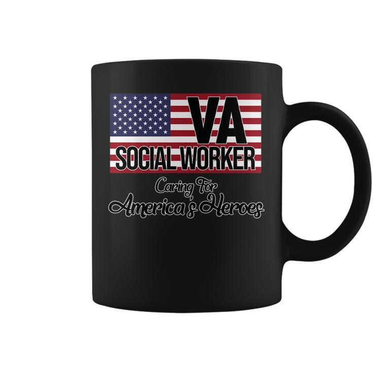 Social Worker Va Usa Flag Social Work Month Graphic   Coffee Mug