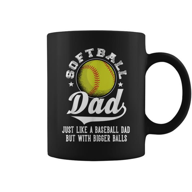 Softball Dad Like A Baseball Dad With Bigger Balls Softball  Coffee Mug