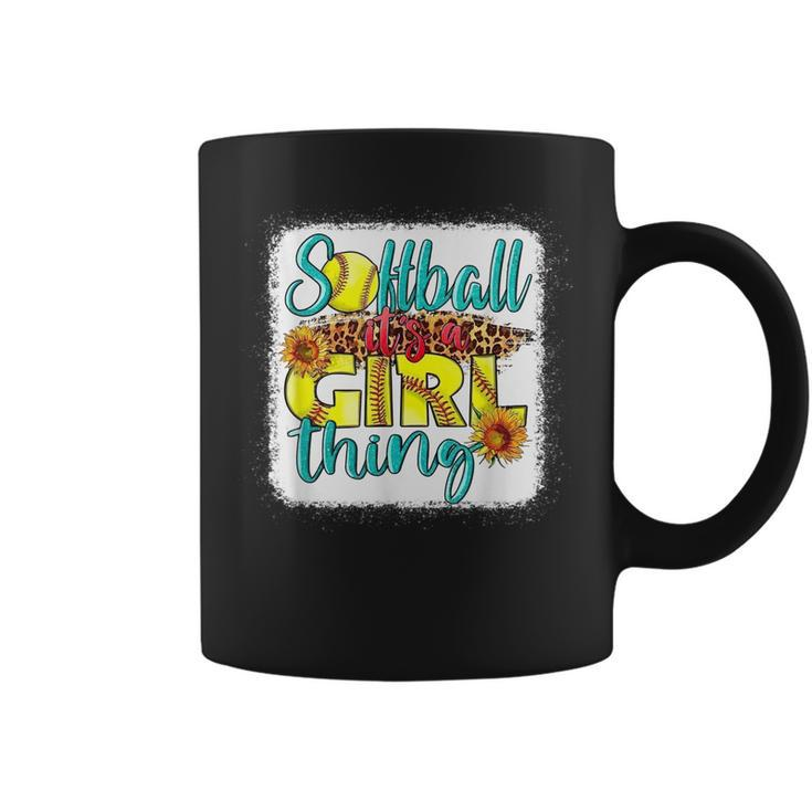 Softball Its A Girl Thing - Leopard Serape Love Softball  Coffee Mug