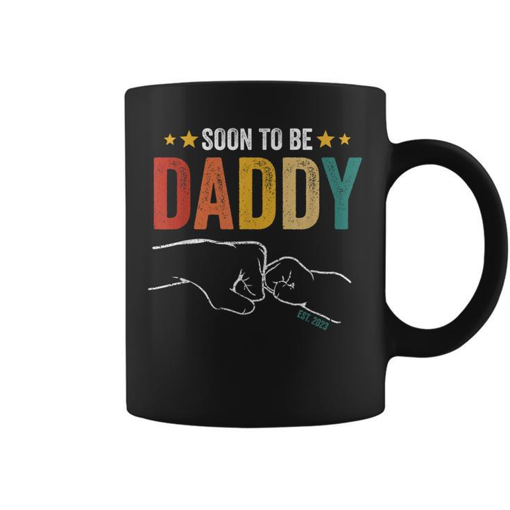 Soon To Be Daddy Est2023 Retro Vintage Dad Fathers Day  Coffee Mug