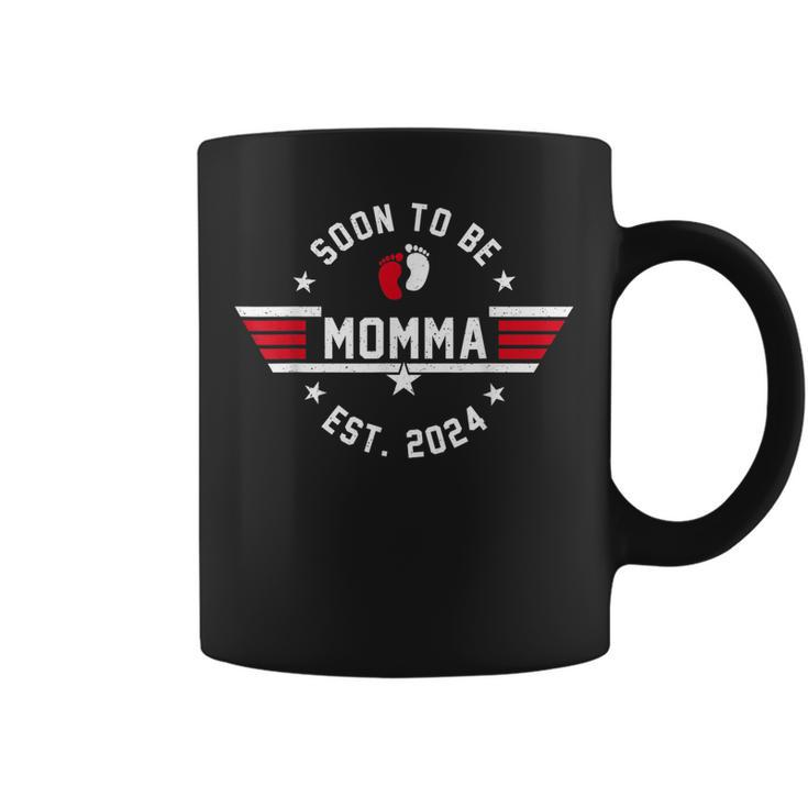 Soon To Be Momma Est 2024 Fathers Day Baby Pregnancy  Coffee Mug