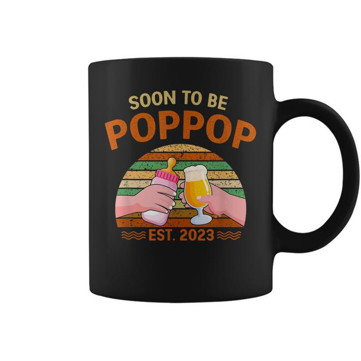 Soon To Be Poppop Est 2023 Fathers Day New Dad Vintage  Coffee Mug