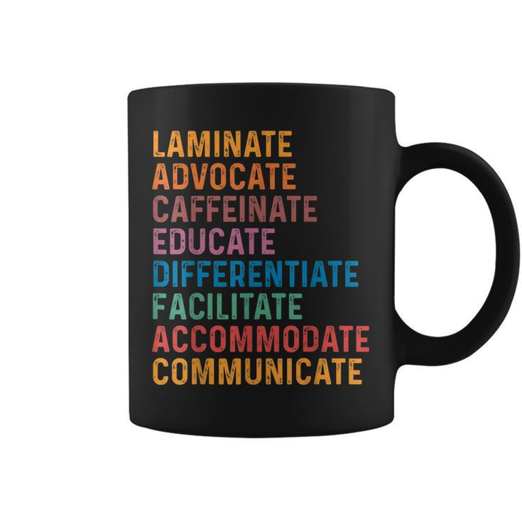Special Edu Teacher Caffeinate Advocate Laminate Educate  Coffee Mug