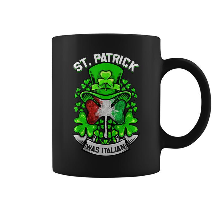 St Patrick Was Italian Shamrock Leprechaun Irish Flag  Coffee Mug