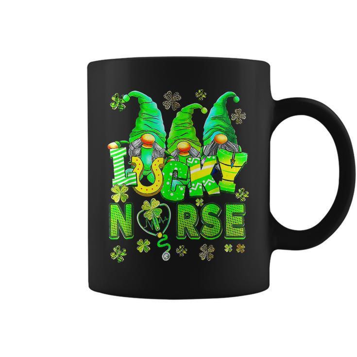 St Patricks Day Gnome Nurse Scrubs Top Nursing Lucky  Coffee Mug