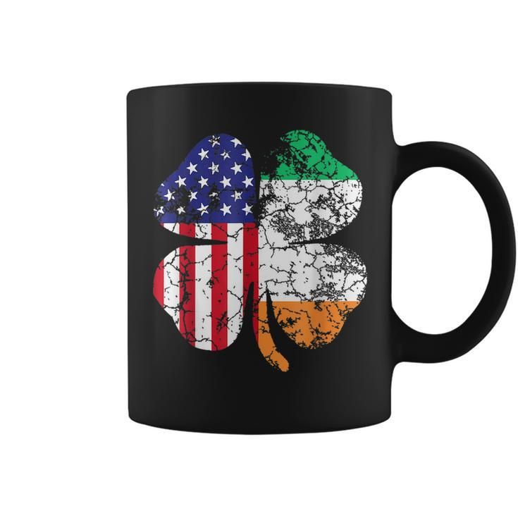 St Patricks Day Irish American Flag  Shamrock  V2 Coffee Mug