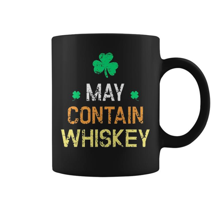 St Patricks Day - May Contain Whiskey Funny Irish Whiskey Coffee Mug