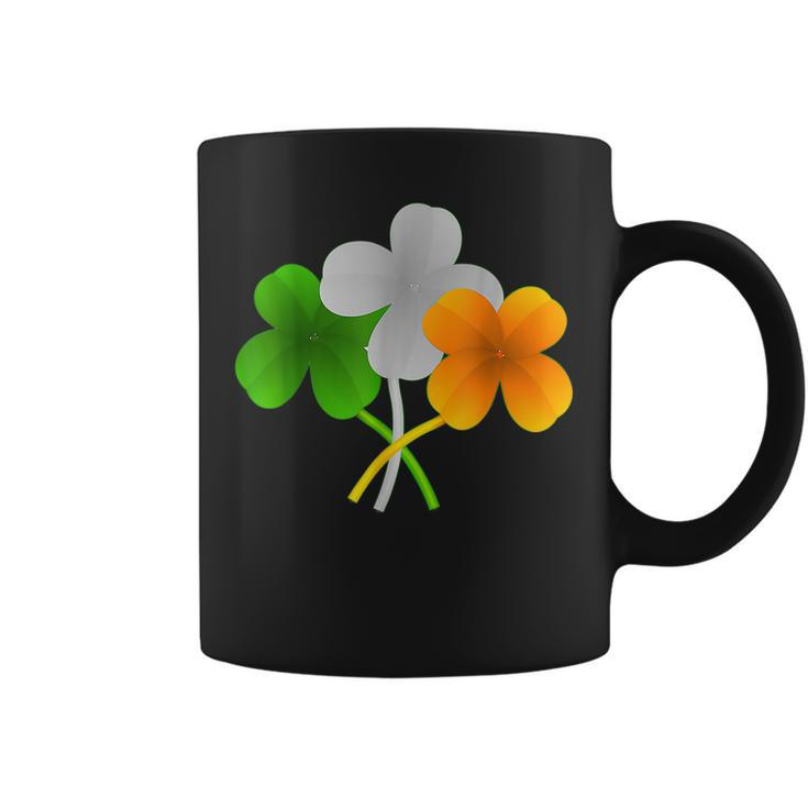St Patricks Day Patriotic Heart Shamrock Irish American Flag  Coffee Mug