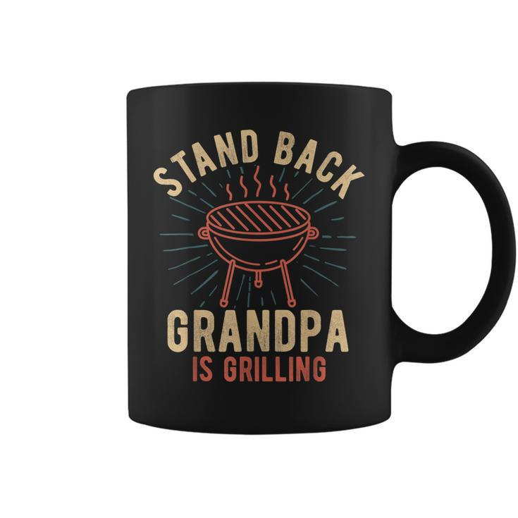 Stand Back Grandpa Is Grilling Vintage Gift For Him Bbq Fun Gift For Mens Coffee Mug