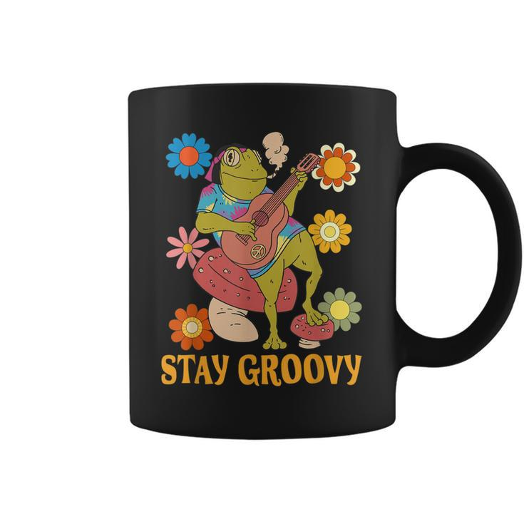Stay Groovy Frog Hippie Coffee Mug