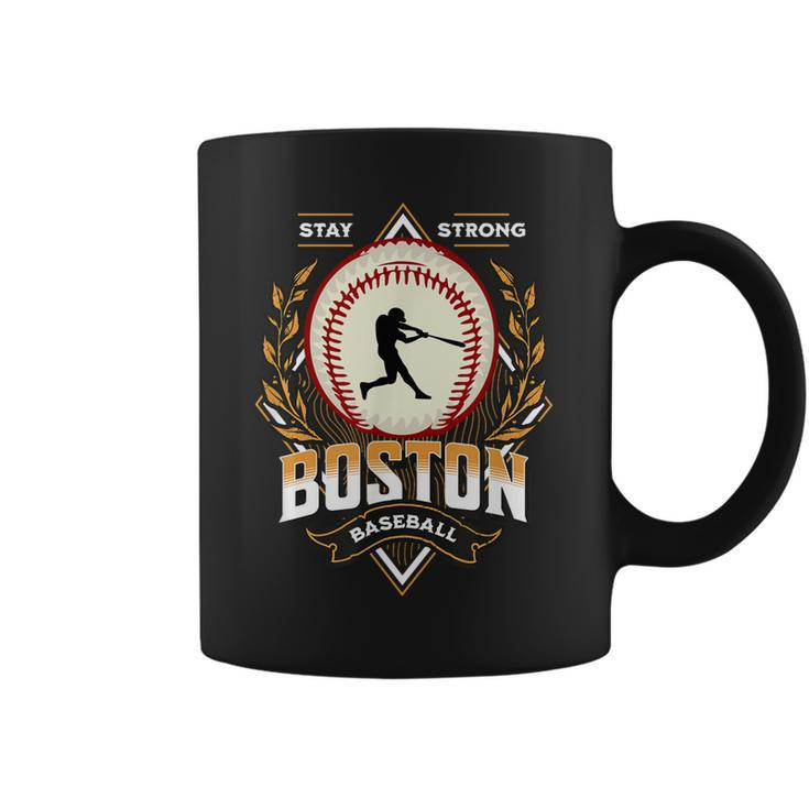 Stay Strong Boston Baseball Graphic  Vintage Style  Coffee Mug