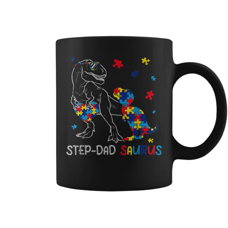 Step Dad Saurus Autism Awareness Day Autistic Dinosaur Coffee Mug