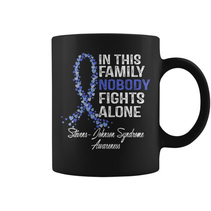 Stevens Johnson Syndrome Awareness Gift Nobody Fights Alone Coffee Mug