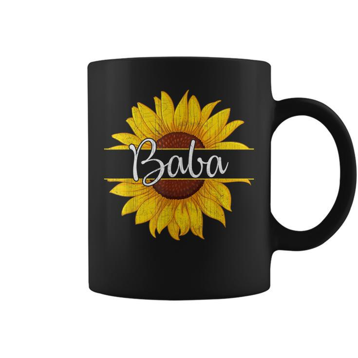 Summer Vintage Yellow Sunflower Graphic Sunflower Baba  Coffee Mug