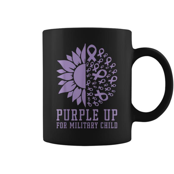 Sunflower Purple Up For Military Kids Military Child Month Coffee Mug