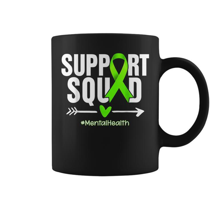 Support Squad Mental Health Awareness Green Ribbon Women  Coffee Mug