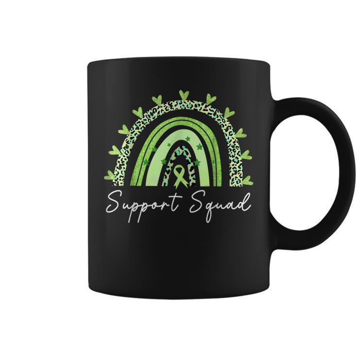Support Squad Mental Health Awareness Rainbow Green Ribbon Coffee Mug