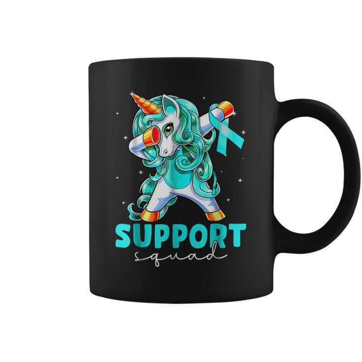 Support Squad Sexual Assault Awareness Teal Unicorn  Coffee Mug