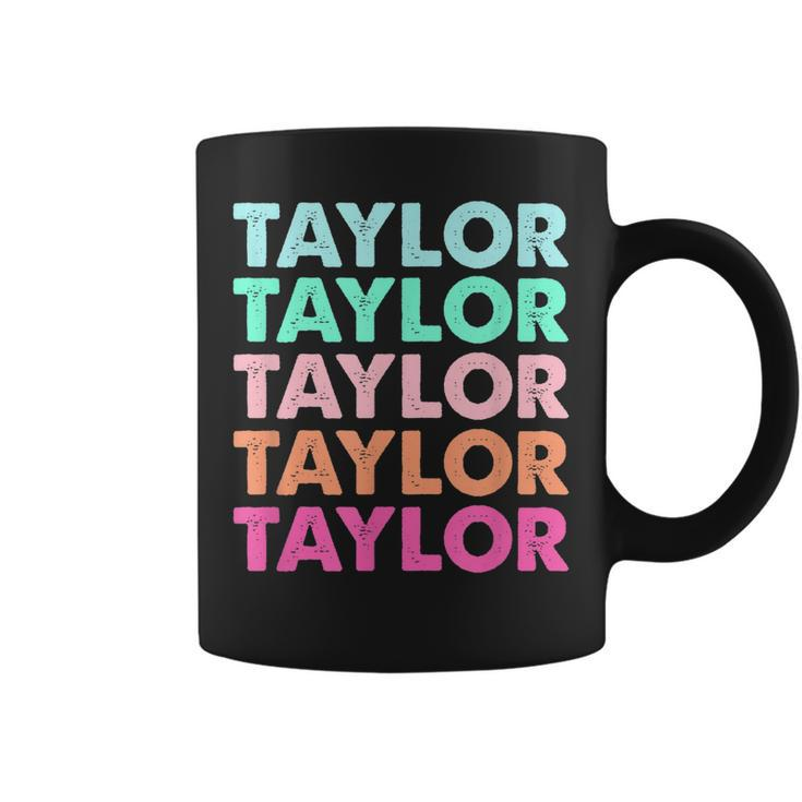 Swiftie Merch Funny Modern Repeated Text First Name Taylor  Coffee Mug