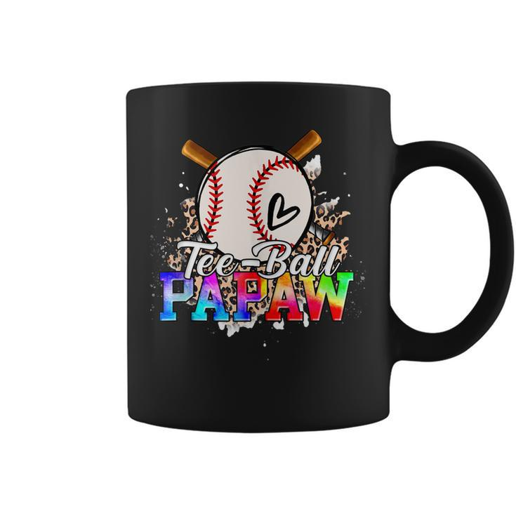 T- Ball Papaw Leopard Funny Baseball Happy Fathers Day  Coffee Mug