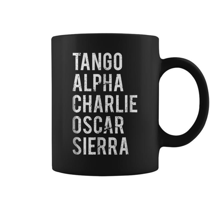 Tacos Military Alphabet  Taco Lover Distressed Gift Coffee Mug