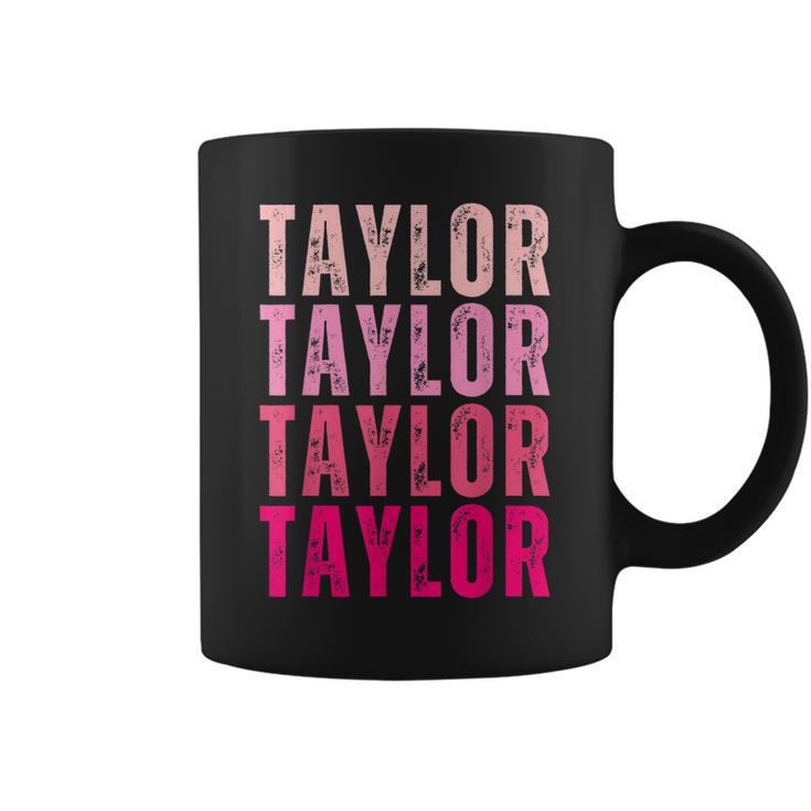Taylor Vintage Cute Pattern First Name Taylor  Coffee Mug