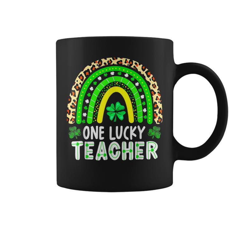 Teacher St Patricks Day Rainbow One Lucky Teacher  Coffee Mug