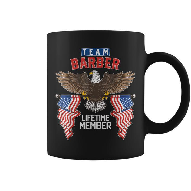 Team Barber Lifetime Member  Us Flag Coffee Mug