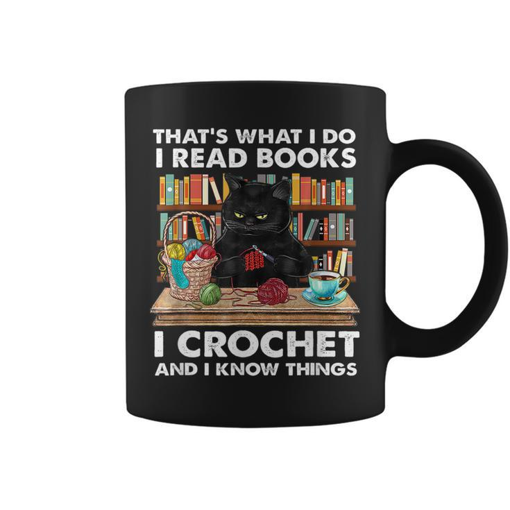 That S What I Do I Read Books Crochet And I Know Things Cat Coffee Mug