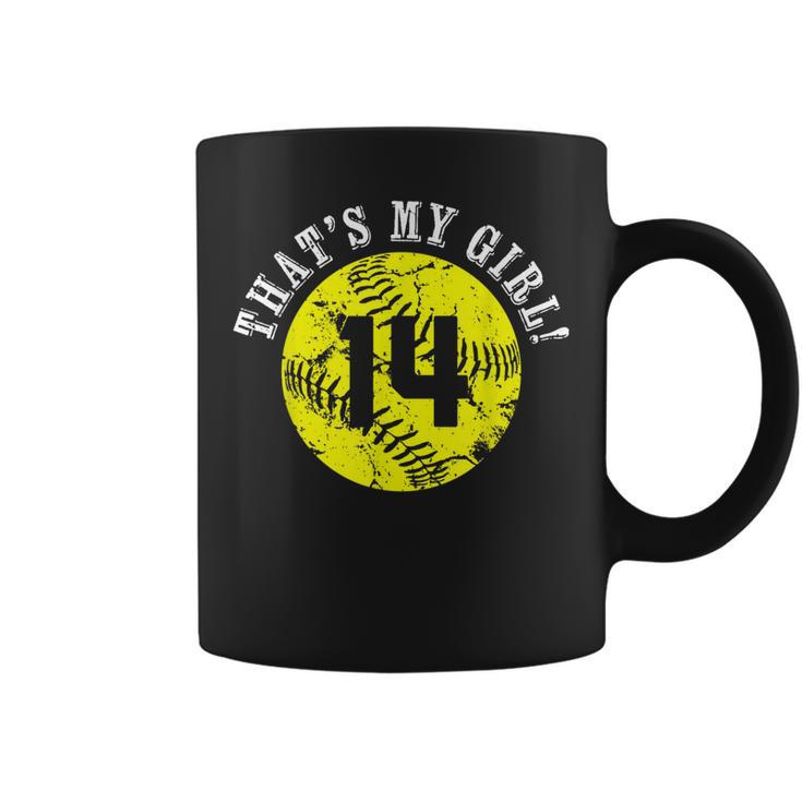 Thats My Girl 14 Softball Player Mom Or Dad Gift  Coffee Mug