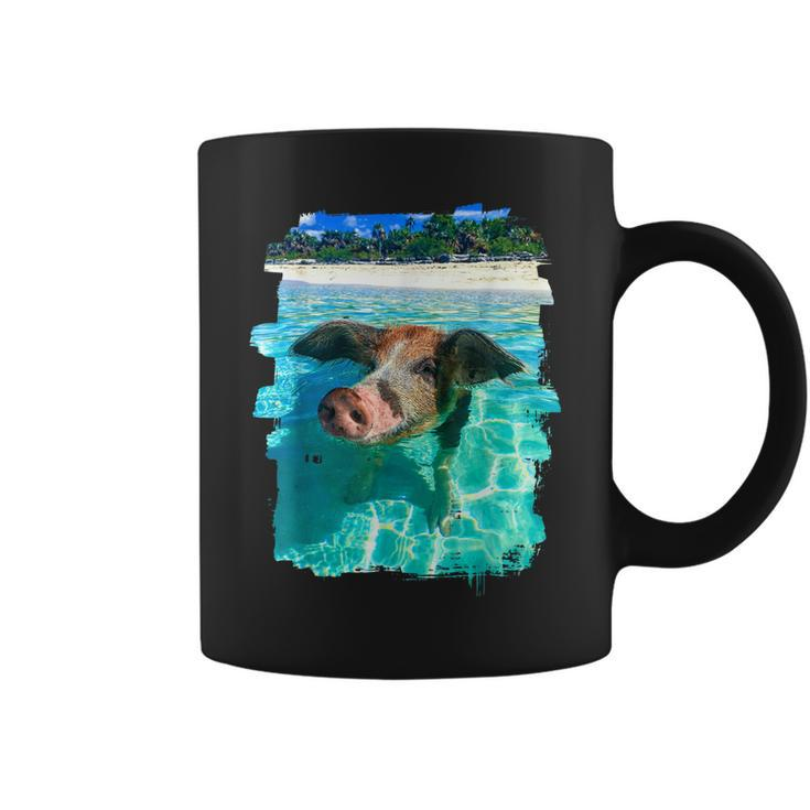 The Bahamas Swimming Pig Caribbean Beach Trips Summer Vibes  Coffee Mug