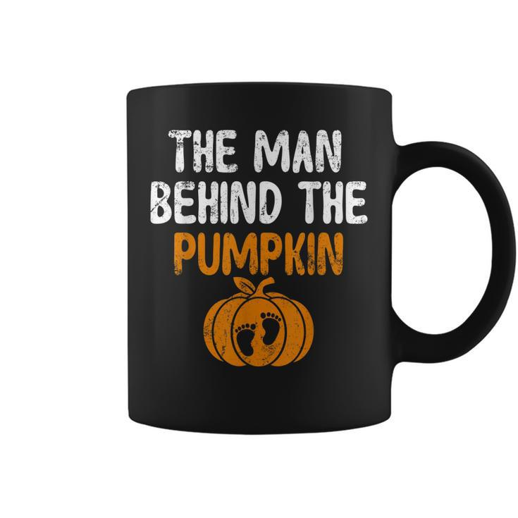 The Man Behind The Pumpkin Pregnancy Halloween New Dad Coffee Mug
