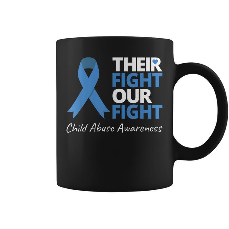 Their Fight Our Fight Child Abuse Awareness Blue Ribbon  Coffee Mug