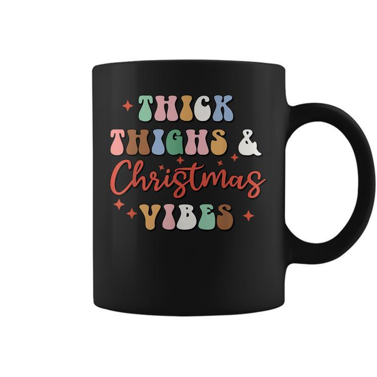 Thick Things & Christmas Vibes Apparel Merry Christmas Santa  Coffee Mug