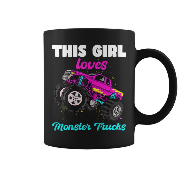 This Girl Loves Monster Trucks Funny Pink Monster Truck Girl  Coffee Mug