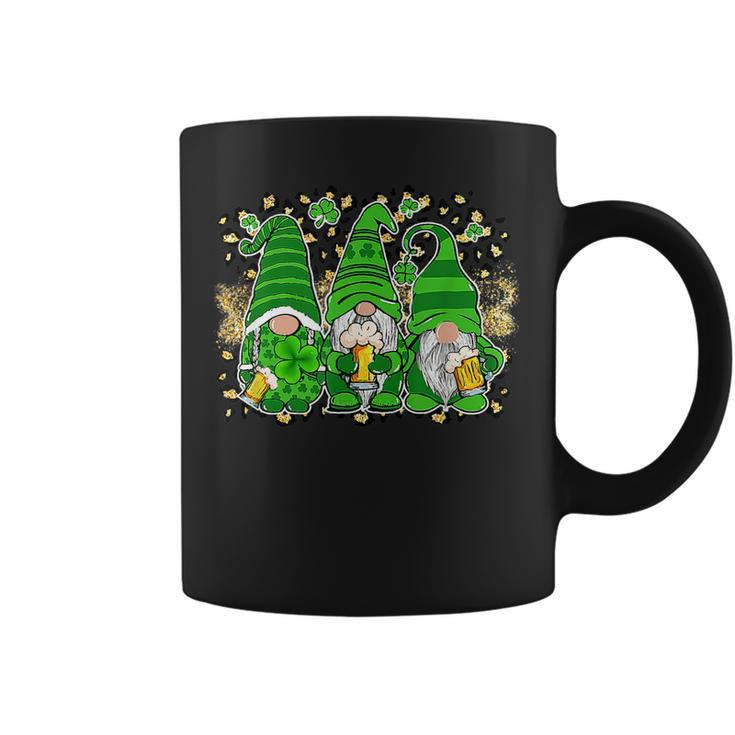 Three Lucky Gnome Shamrock Irish Beer St Patricks Day  Coffee Mug