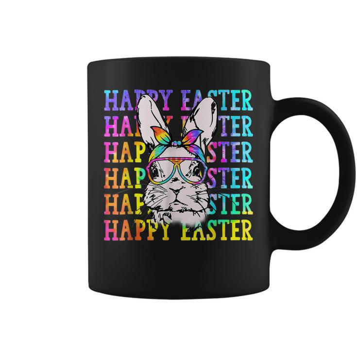 Tie Dye Rabbit Happy Easter Day Bandana Glasses Bunny Face  Coffee Mug